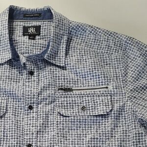 Rock & Rebublic Mens Short sleeved Collared Button Down shirt